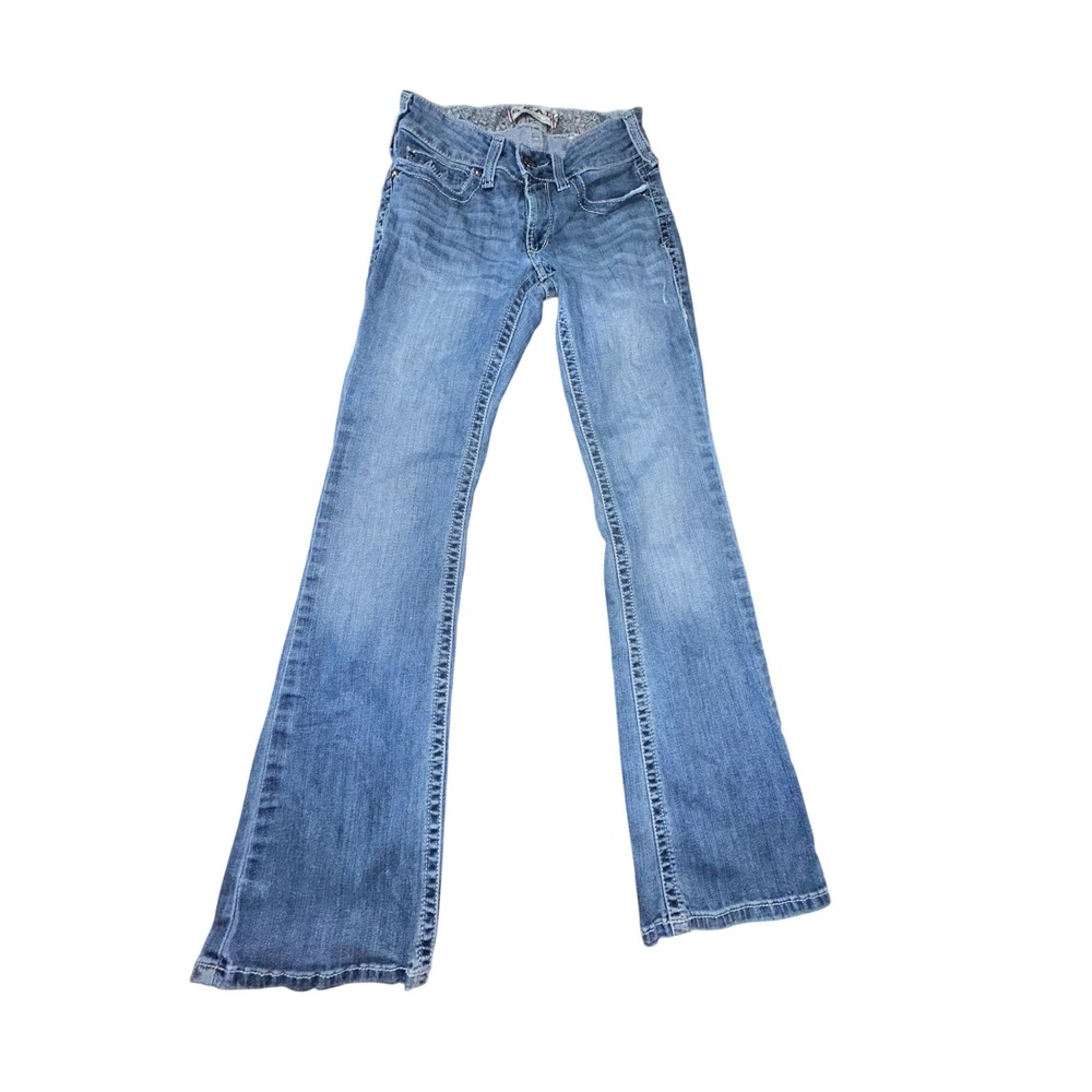 Ariat REAL Denim Women 27R Medium Wash Bootcut Western Jeans Paisley Lining